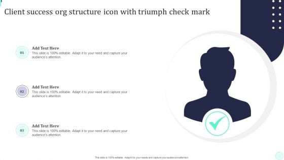 Client Success Org Structure Icon With Triumph Check Mark Microsoft PDF
