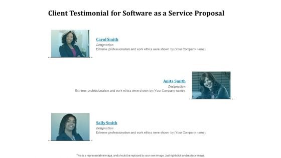 Client Testimonial For Software As A Service Proposal Ppt Slides Infographic Template PDF