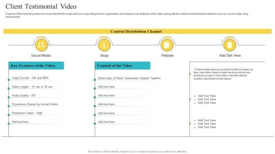Client Testimonial Video Playbook For Social Media Platform Video Marketing Elements PDF
