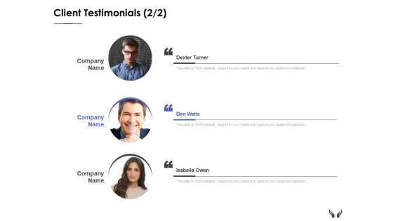 Client Testimonials Communication Ppt Powerpoint Presentation Summary Good