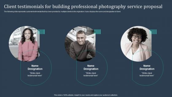 Client Testimonials For Building Professional Photography Service Proposal Professional PDF