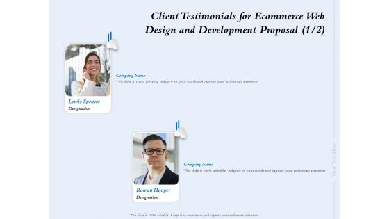 Client Testimonials For Ecommerce Web Design And Development Proposal Ppt Model Master Slide PDF