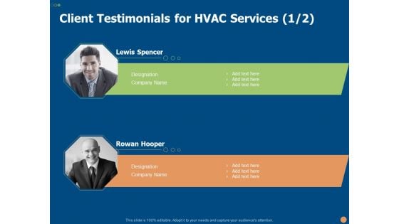 Client Testimonials For HVAC Services Ppt PowerPoint Presentation Icon Summary PDF