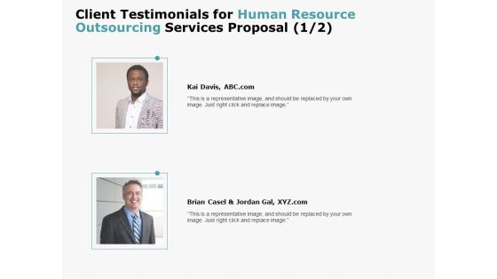 Client Testimonials For Human Resource Outsourcing Services Proposal Communication Mockup PDF