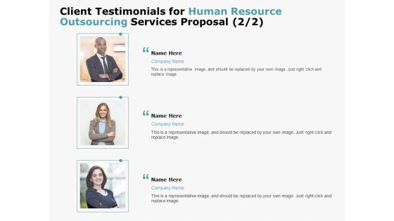 Client Testimonials For Human Resource Outsourcing Services Proposal Teamwork Themes PDF