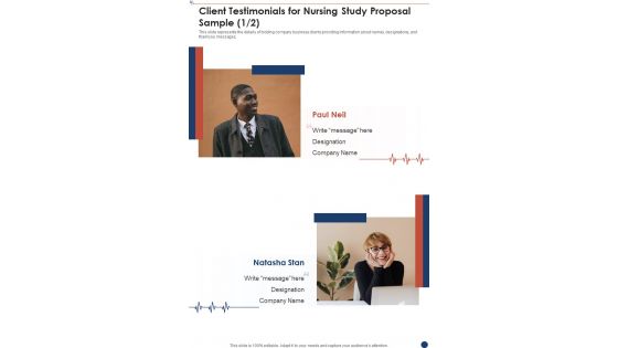 Client Testimonials For Nursing Study Proposal Sample One Pager Sample Example Document