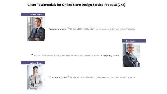 Client Testimonials For Online Store Design Service Proposal Management Ppt PowerPoint Presentation Ideas Inspiration Client Testimonials For Online Store Design Service Proposal Management Ppt PowerPoint Presentation Ideas Inspiration