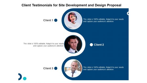 Client Testimonials For Site Development And Design Proposal Ppt Outline Design Templates PDF