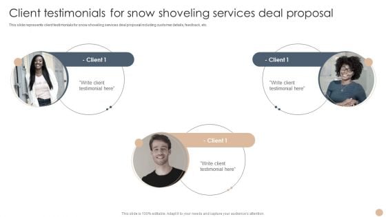 Client Testimonials For Snow Shoveling Services Deal Proposal Guidelines PDF