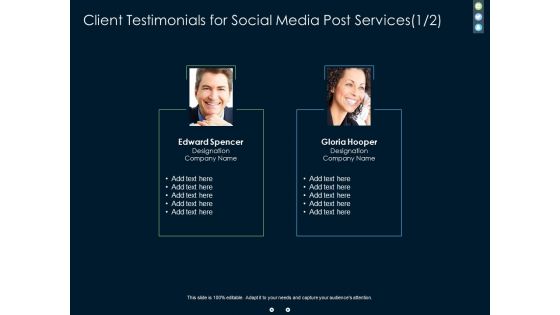 Client Testimonials For Social Media Post Proposal Ppt PowerPoint Presentation Inspiration Example Topics