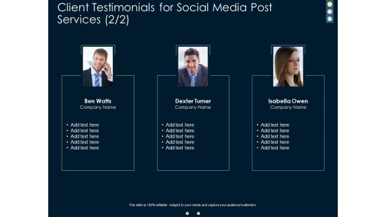 Client Testimonials For Social Media Post Services Teamwork Ppt PowerPoint Presentation Inspiration Portrait