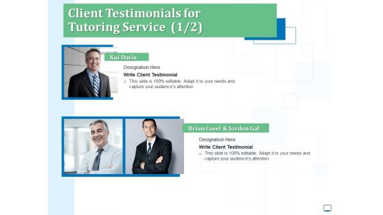 Client Testimonials For Tutoring Service Ppt Infographic Template Gridlines PDF