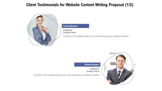 Client Testimonials For Website Content Writing Proposal Communication Ppt Inspiration Grid PDF