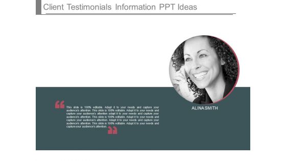 Client Testimonials Information Ppt Ideas