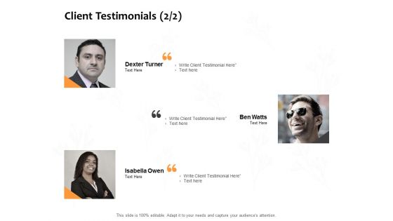 Client Testimonials Planning Ppt PowerPoint Presentation Visual Aids Outline