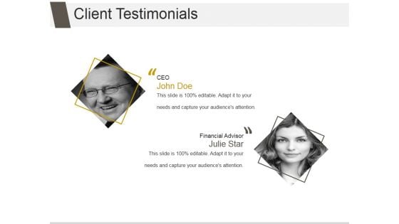 Client Testimonials Ppt PowerPoint Presentation Gallery