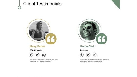 Client Testimonials Ppt PowerPoint Presentationmodel Brochure