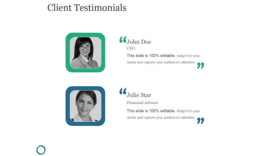 Client Testimonials Template 1 Ppt PowerPoint Presentation Diagrams