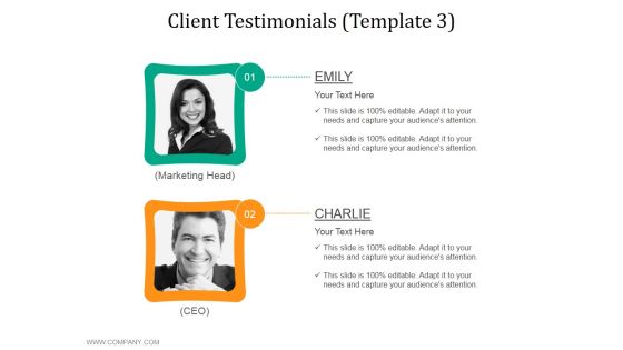 Client Testimonials Template 3 Ppt PowerPoint Presentation Inspiration Good