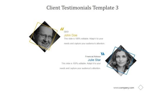 Client Testimonials Template 3 Ppt PowerPoint Presentation Summary