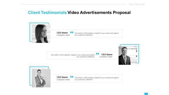 Client Testimonials Video Advertisements Proposal Ppt Show Summary PDF