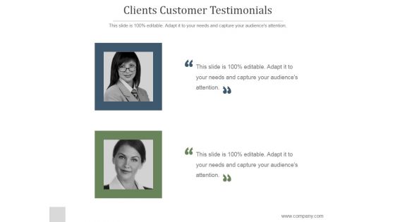 Clients Customer Testimonials Ppt PowerPoint Presentation Templates