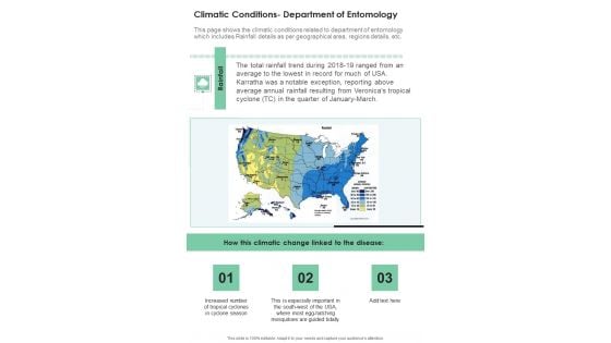 Climatic Conditions Department Of Entomology One Pager Documents