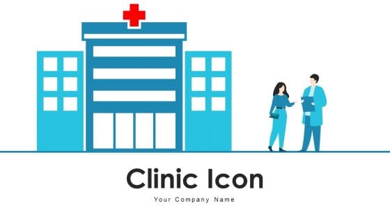 Clinic Icon Medical Square Ppt PowerPoint Presentation Complete Deck With Slides