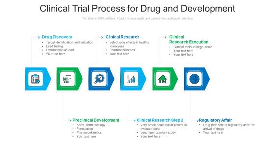 Clinical Trial Process For Drug And Development Ppt Infographics Gridlines PDF