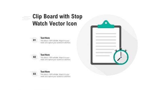 Clip Board With Stop Watch Vector Icon Ppt PowerPoint Presentation Styles Maker