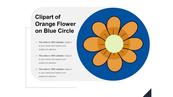 Clipart Of Orange Flower On Blue Circle Ppt PowerPoint Presentation File Grid PDF