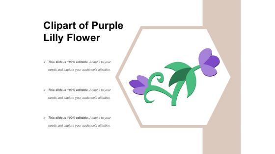 Clipart Of Purple Lilly Flower Ppt PowerPoint Presentation File Files PDF