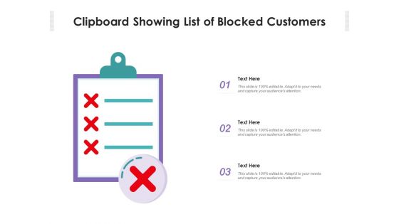 Clipboard Showing List Of Blocked Customers Ppt PowerPoint Presentation Slides Templates PDF