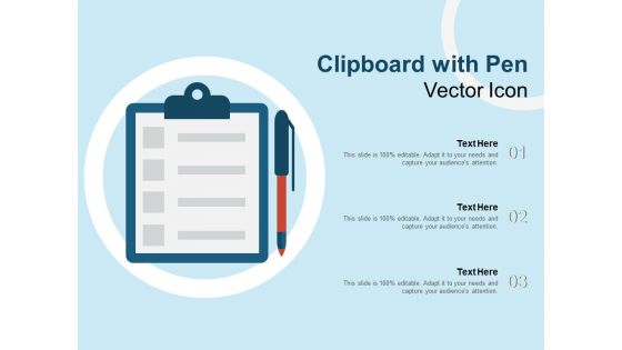 Clipboard With Pen Vector Icon Ppt PowerPoint Presentation Infographics Design Ideas