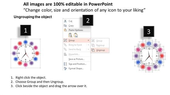 Clock Design With Business Icons Powerpoint Templates