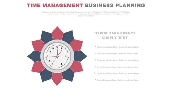 Clock For Strategic Time Management And Business Vision Powerpoint Slides