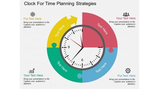 Clock For Time Planning Strategies Powerpoint Template