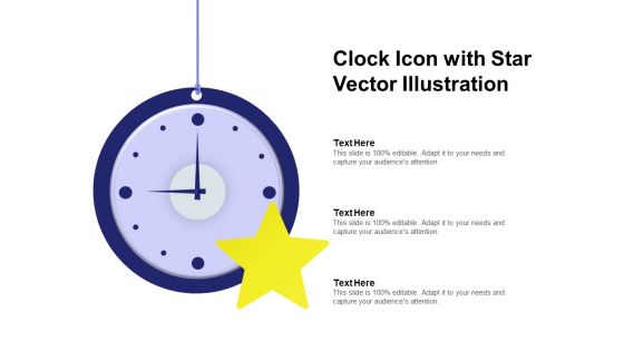 Clock Icon With Star Vector Illustration Ppt PowerPoint Presentation Show Portrait PDF