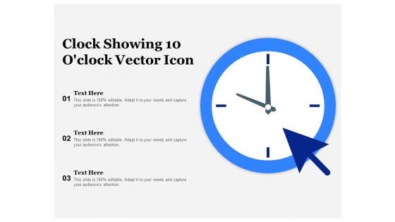 Clock Showing 10 O Clock Vector Icon Ppt PowerPoint Presentation Icon Vector PDF