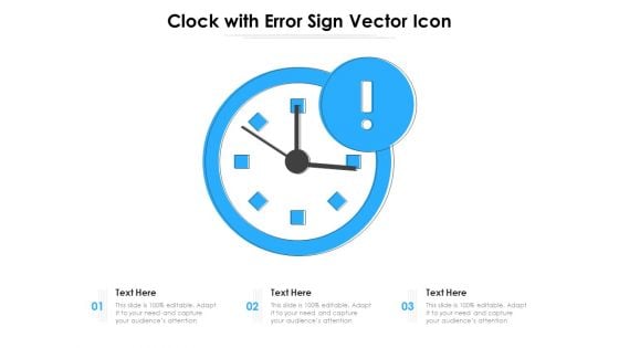 Clock With Error Sign Vector Icon Ppt PowerPoint Presentation Inspiration Model PDF