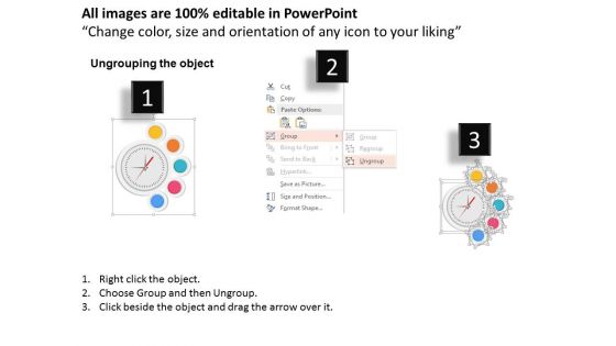 Clock With Planning Icons Powerpoint Template