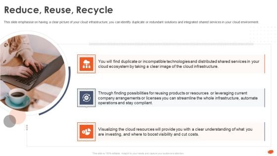 Cloud Architecture At Scale How To Execute A Cloud Infrastructure Evaluation Reduce Reuse Recycle Clipart PDF