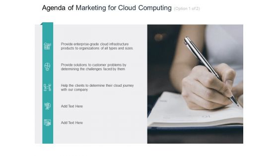 Cloud Based Marketing Agenda Of Marketing For Cloud Computing Ppt PowerPoint Presentation Portfolio Infographics PDF