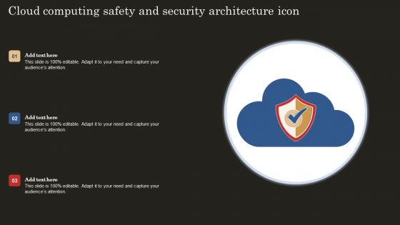 Cloud Computing Safety And Security Architecture Icon Download PDF