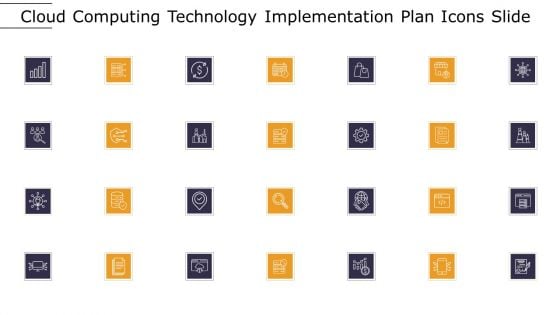 Cloud Computing Technology Implementation Plan Icons Slide Rules PDF