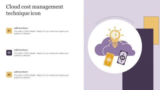 Cloud Cost Management Technique Icon Sample PDF