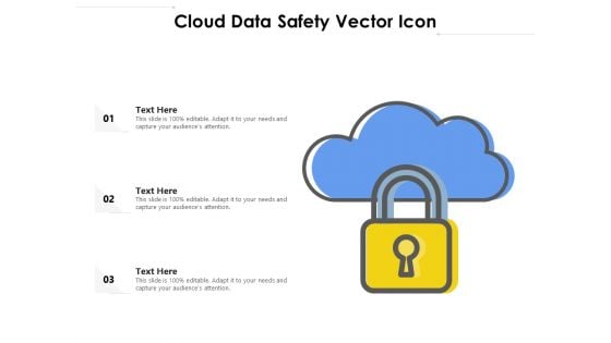 Cloud Data Safety Vector Icon Ppt PowerPoint Presentation Gallery Show PDF