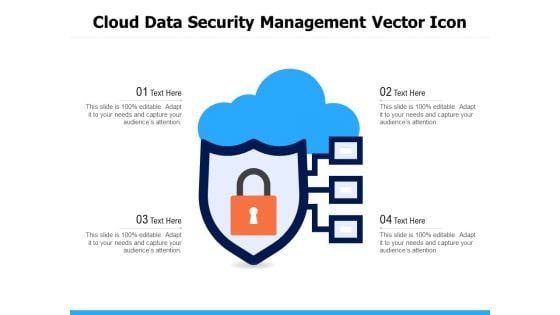 Cloud Data Security Management Vector Icon Ppt PowerPoint Presentation Gallery Vector PDF