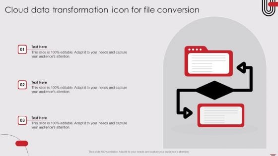 Cloud Data Transformation Icon For File Conversion Rules PDF