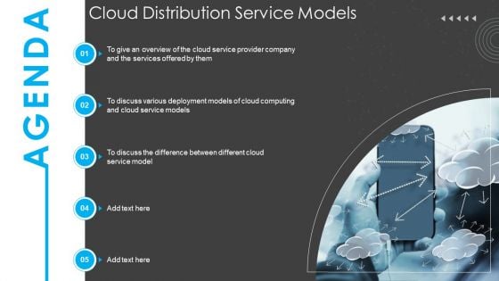 Cloud Distribution Service Models Agenda Cloud Distribution Service Models Icons PDF